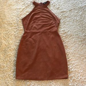 Brown Suede Missguided Dress